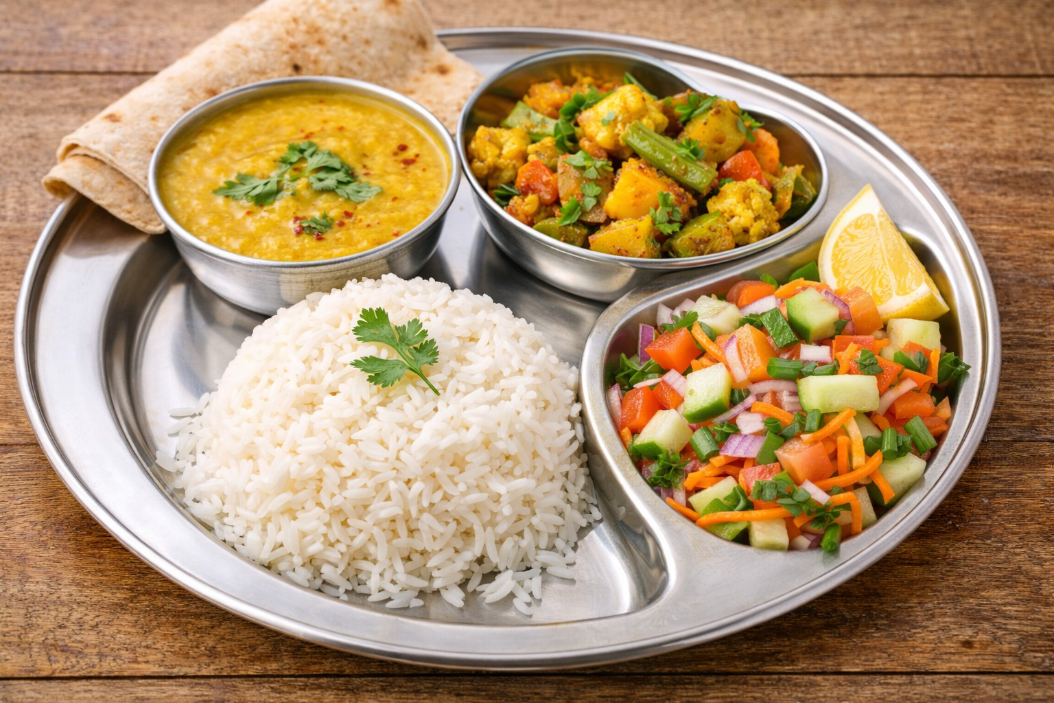 "Indian diet plan for weight loss thali with vegetables"