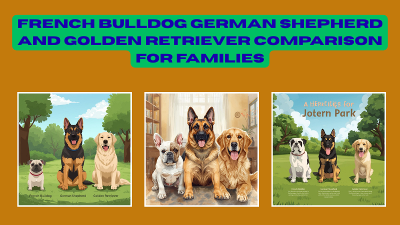 French Bulldog German Shepherd and Golden Retriever comparison for families