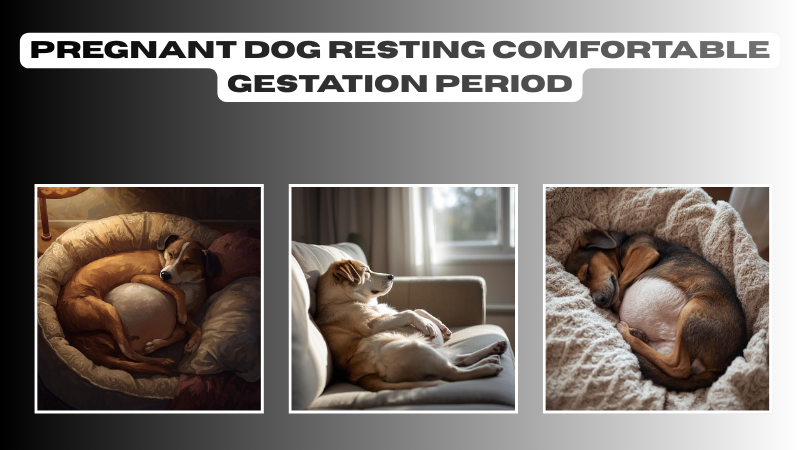 pregnant dog resting comfortable gestation period
